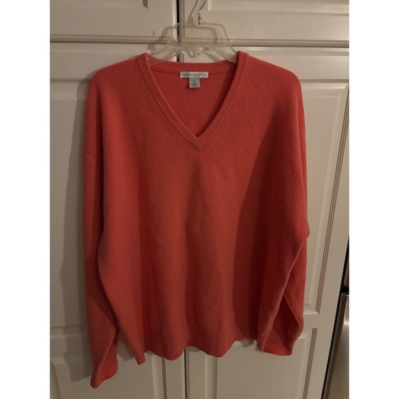 Mark Fore & Strike Other - Mark Fore & Strike Mens XL Coral Orange 100% Lambswool V-Neck Knit Sweater
